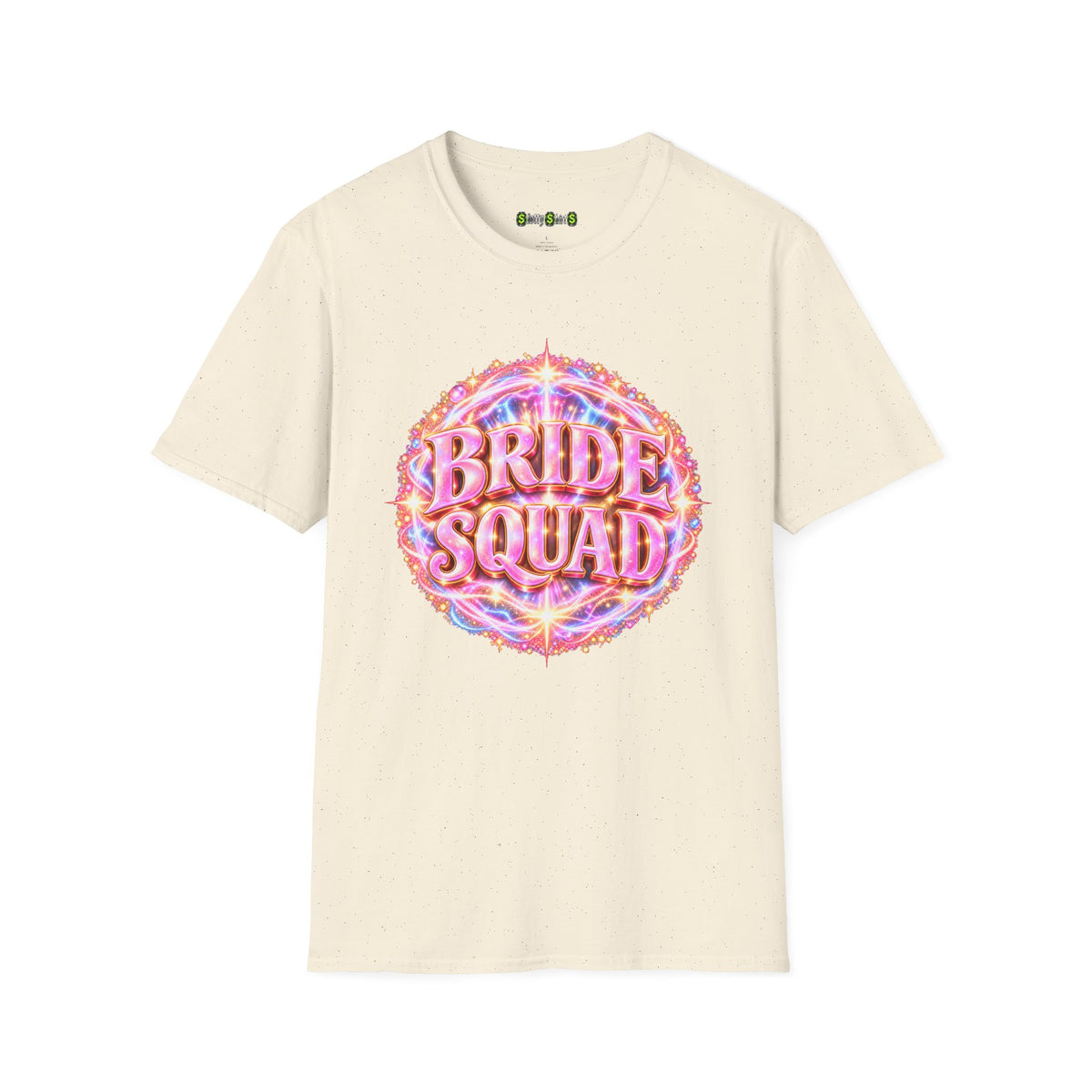 BRIDE SQUAD casino-themed graphic T-shirt featuring a fun wedding design for bridesmaids and slot machine-loving bridal parties